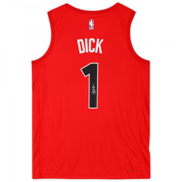 Gradey Dick Toronto Raptors Autographed Fanatics Authentic Red Nike Icon Edition Swingman Jersey