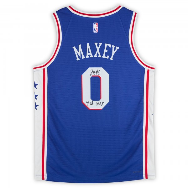 Tyrese Maxey Philadelphia 76ers Autographed Fanatics Authentic Royal Nike Icon Edition Swingman Jersey with Mad Max Inscription