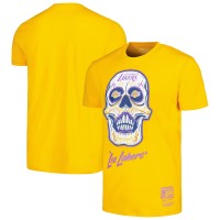 Футболка Los Angeles Lakers Mitchell & Ness Hardwood Classics Sugar Skull Hometown - Gold