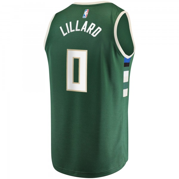 Игровая форма  Damian Lillard Milwaukee Bucks Mens Fast Break Player - Icon Edition - Hunter Green