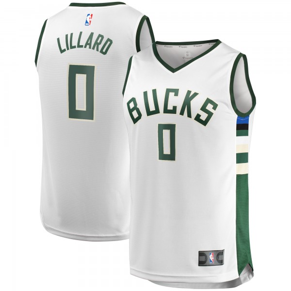 Игровая форма  Damian Lillard Milwaukee Bucks Mens Fast Break Player - Association Edition - White