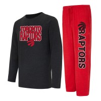 Штаны Футболка с длинным рукавом Toronto Raptors Concepts Sport Meter & Sleep Set - Red/Black