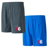 Две пары трусов Philadelphia 76ers Concepts Sport Knit - Royal/Charcoal