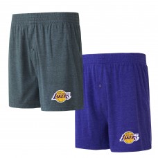 Набор трусов Los Angeles Lakers Concepts Sport Two-Pack Jersey-Knit - Purple/Charcoal