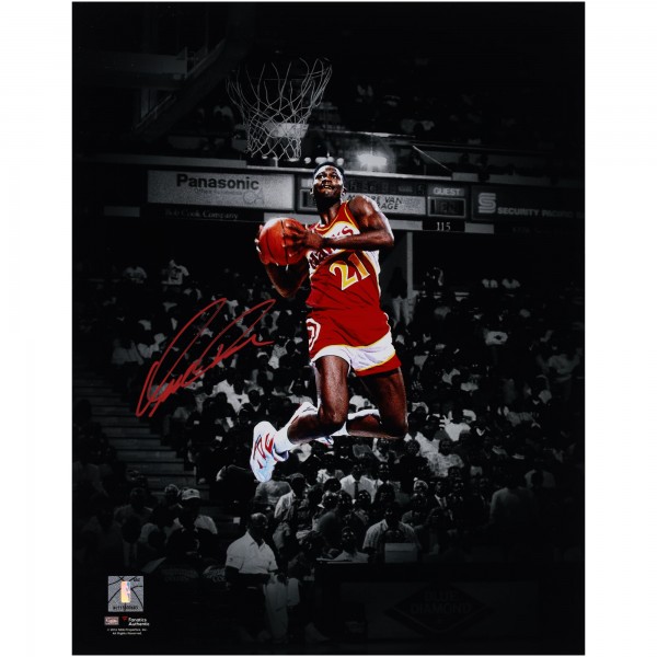 Dominique Wilkins Atlanta Hawks Autographed Fanatics Authentic 11 x 14 Reverse Dunk Spotlight Photograph
