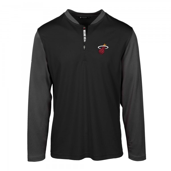 Miami Heat Levelwear Black Spector Insignia Core Quarter-Zip Pullover Top
