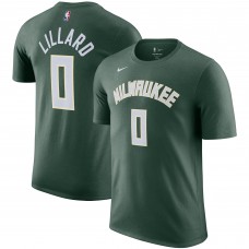 Именная футболка Damian Lillard Milwaukee Bucks Nike - Hunter Green