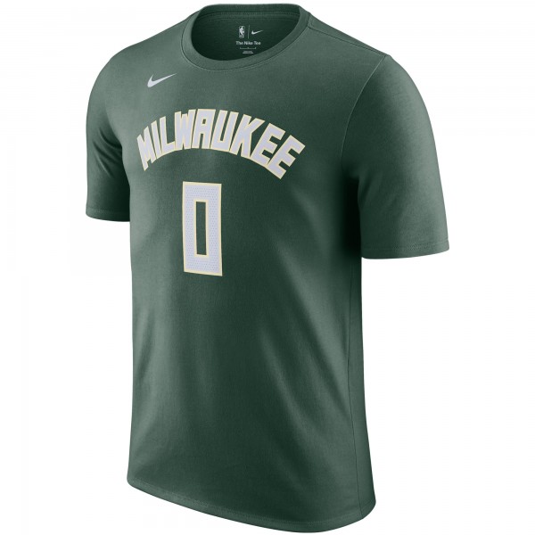 Именная футболка Damian Lillard Milwaukee Bucks Nike - Hunter Green