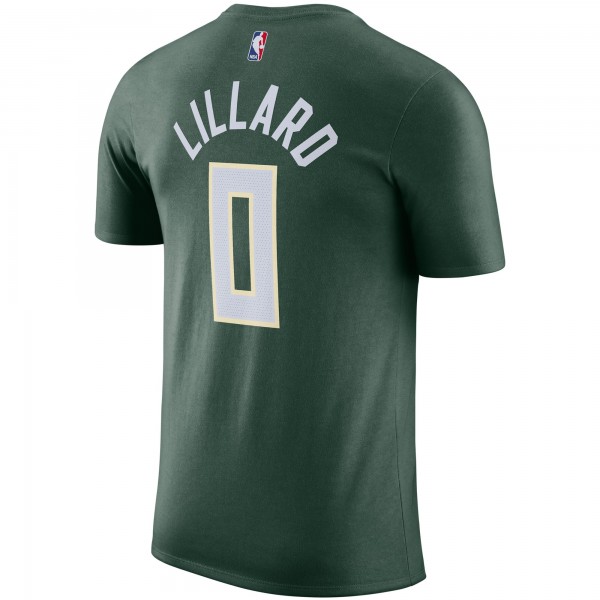 Именная футболка Damian Lillard Milwaukee Bucks Nike - Hunter Green