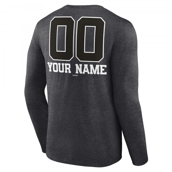 New York Yankees Charcoal Personalized Monochrome Name & Number Long Sleeve T-Shirt