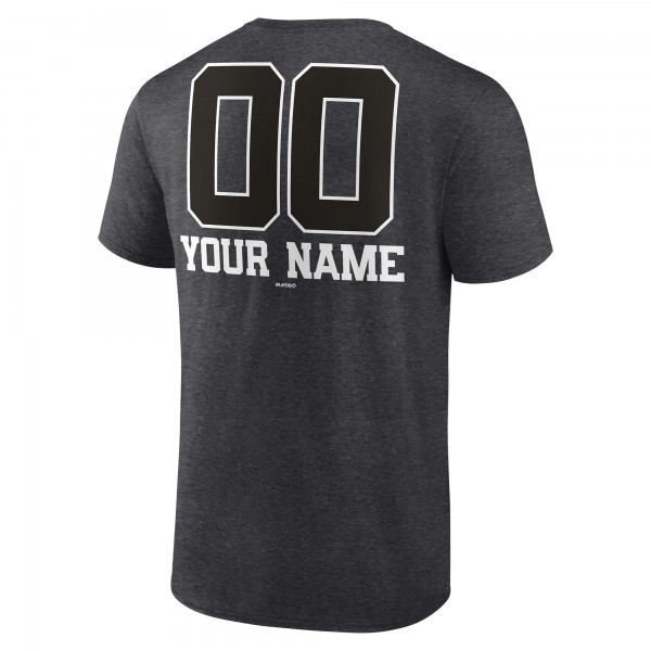 New York Yankees Charcoal Personalized Monochrome Name & Number T-Shirt