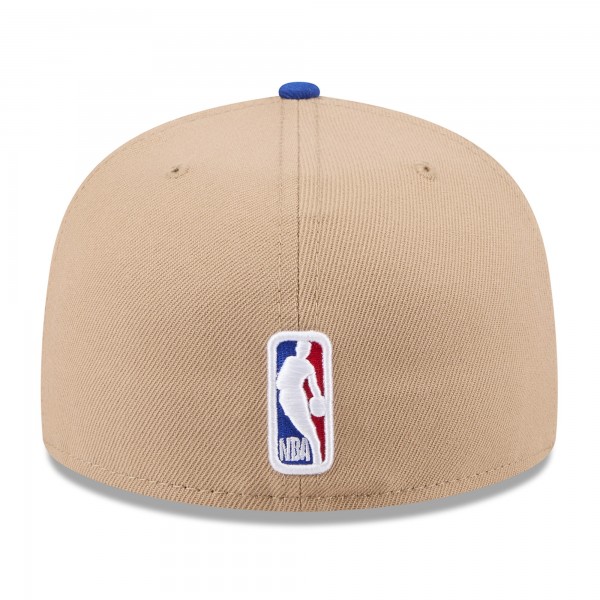 Бейсболка Philadelphia 76ers New Era Tan/Royal 2024 NBA Draft 59FIFTY
