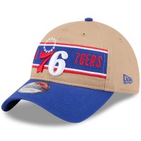 Бейсболка Philadelphia 76ers New Era Tan/Royal 2024 NBA Draft 9TWENTY