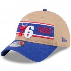Бейсболка Philadelphia 76ers New Era Tan/Royal 2024 NBA Draft 9TWENTY