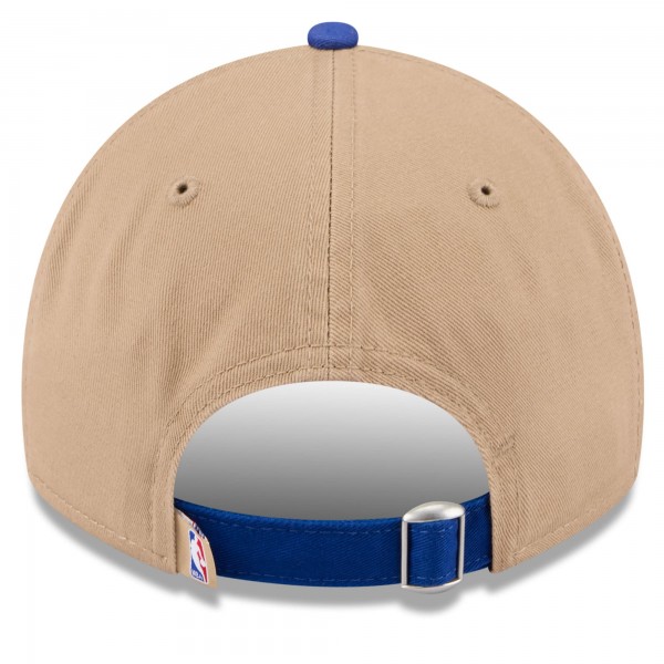 Бейсболка Philadelphia 76ers New Era Tan/Royal 2024 NBA Draft 9TWENTY