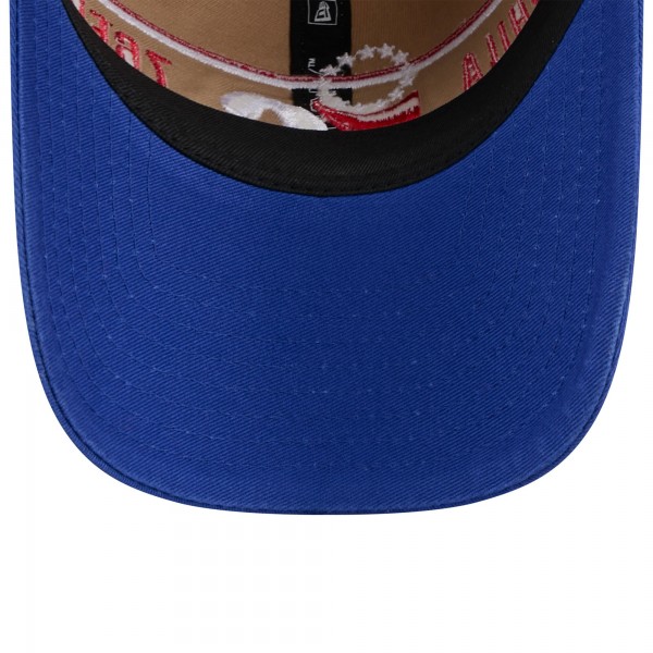 Бейсболка Philadelphia 76ers New Era Tan/Royal 2024 NBA Draft 9TWENTY