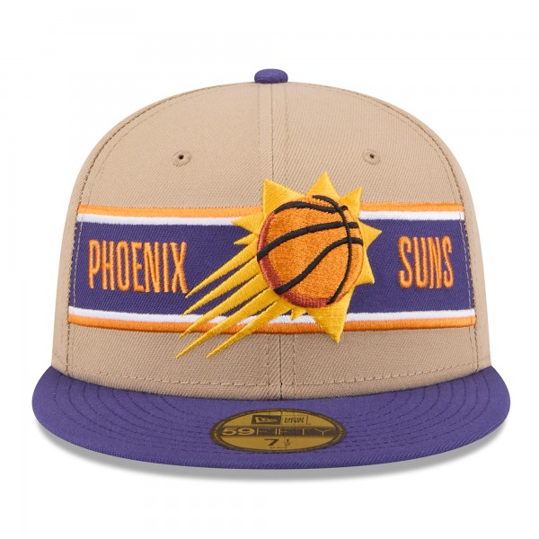Бейсболка Phoenix Suns New Era Tan/Purple 2024 NBA Draft 59FIFTY