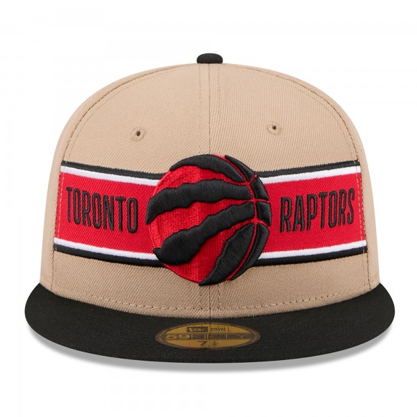 Бейсболка Toronto Raptors New Era Tan/Black 2024 NBA Draft 59FIFTY