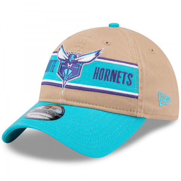 Бейсболка Charlotte Hornets New Era 2024 NBA Draft 9TWENTY - Tan/Teal