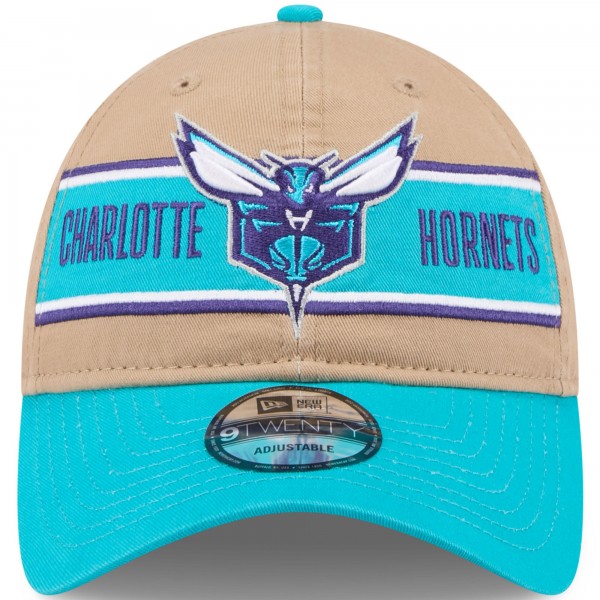 Бейсболка Charlotte Hornets New Era 2024 NBA Draft 9TWENTY - Tan/Teal