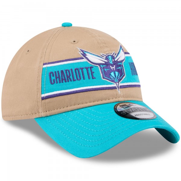 Бейсболка Charlotte Hornets New Era 2024 NBA Draft 9TWENTY - Tan/Teal