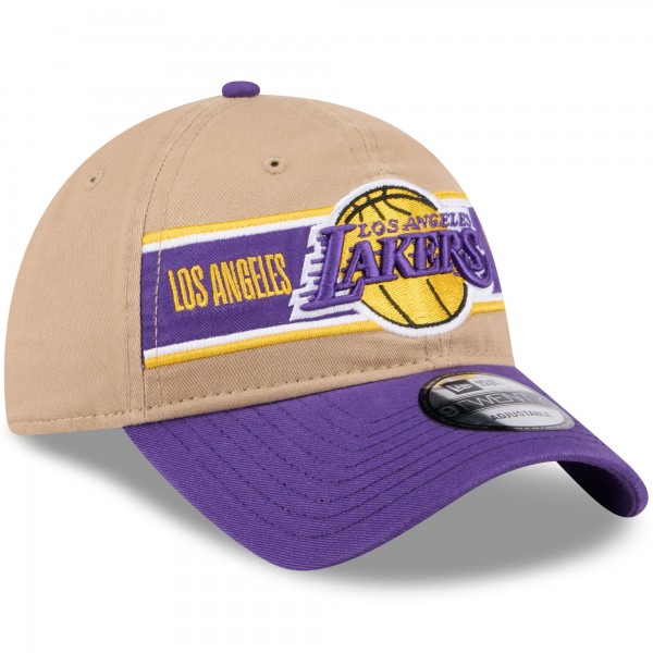 Бейсболка Los Angeles Lakers New Era 2024 NBA Draft 9TWENTY - Tan/Purple