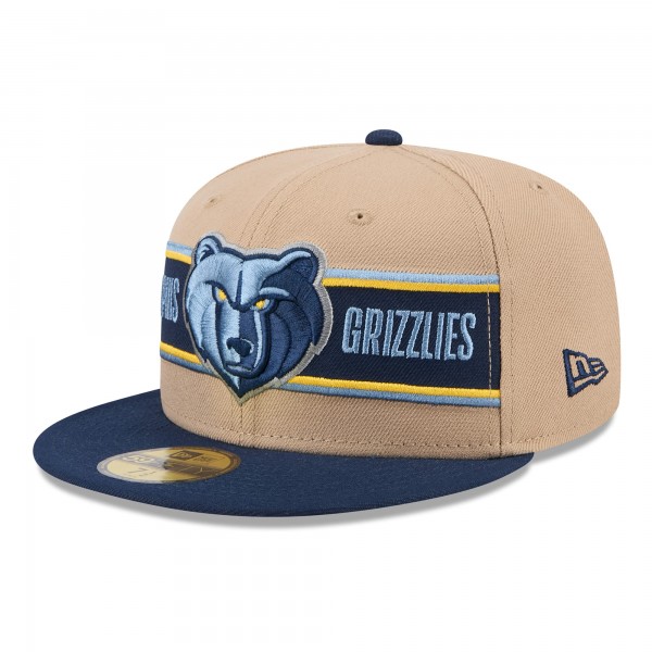 Бейсболка Memphis Grizzlies New Era 2024 NBA Draft 59FIFTY - Tan/Navy
