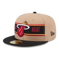Бейсболка Miami Heat New Era Tan/Black 2024 NBA Draft 59FIFTY