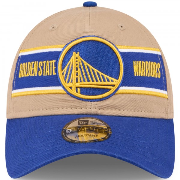 Бейсболка Golden State Warriors New Era 2024 NBA Draft 9TWENTY - Tan/Royal