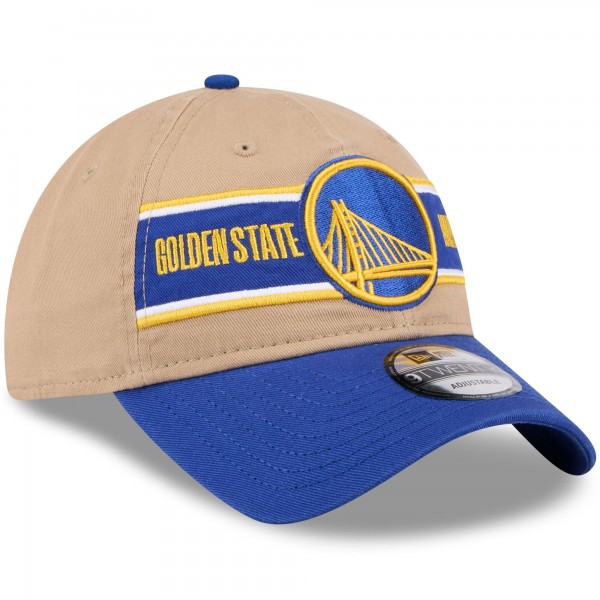 Бейсболка Golden State Warriors New Era 2024 NBA Draft 9TWENTY - Tan/Royal