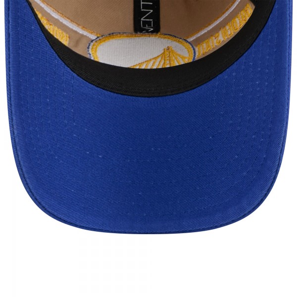Бейсболка Golden State Warriors New Era 2024 NBA Draft 9TWENTY - Tan/Royal