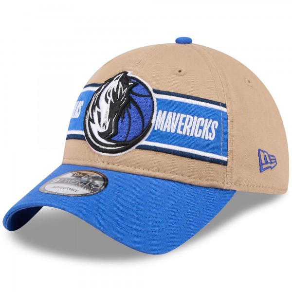 Бейсболка Dallas Mavericks New Era 2024 NBA Draft 9TWENTY - Tan/Blue