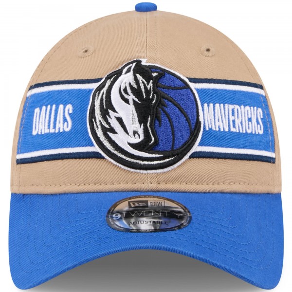 Бейсболка Dallas Mavericks New Era 2024 NBA Draft 9TWENTY - Tan/Blue