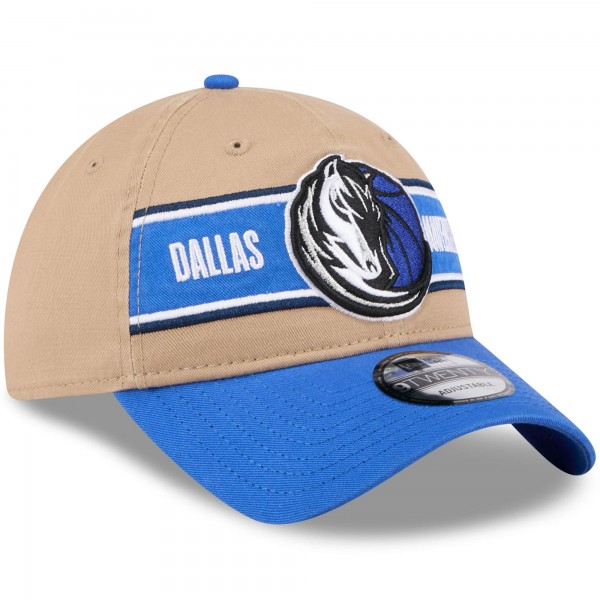 Бейсболка Dallas Mavericks New Era 2024 NBA Draft 9TWENTY - Tan/Blue