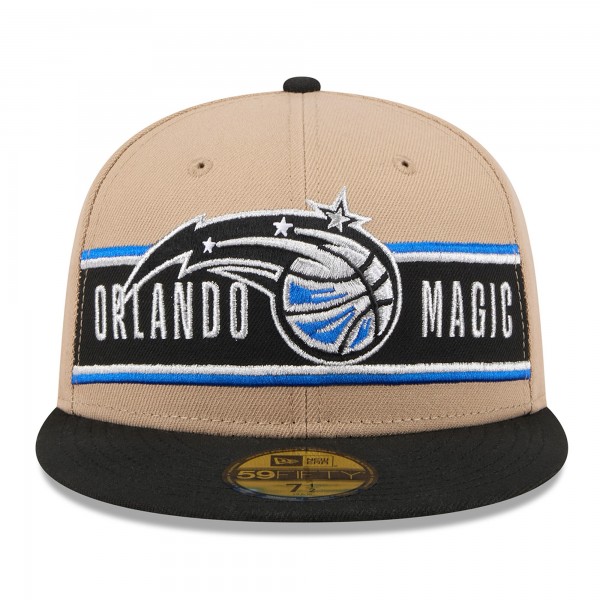 Бейсболка Orlando Magic New Era 2024 NBA Draft 59FIFTY - Tan/Black