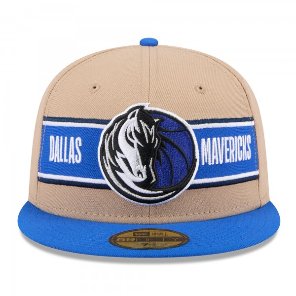 Бейсболка Dallas Mavericks New Era 2024 NBA Draft 59FIFTY - Tan/Blue
