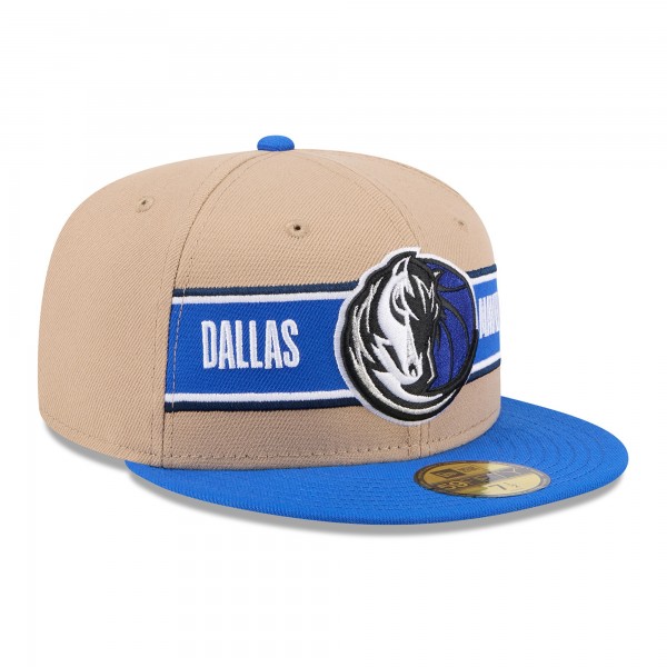 Бейсболка Dallas Mavericks New Era 2024 NBA Draft 59FIFTY - Tan/Blue