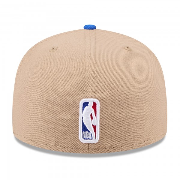 Бейсболка Dallas Mavericks New Era 2024 NBA Draft 59FIFTY - Tan/Blue