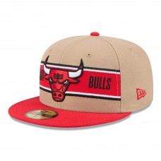 Бейсболка Chicago Bulls New Era 2024 NBA Draft 59FIFTY - Tan/Red