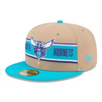 Бейсболка Charlotte Hornets New Era 2024 NBA Draft 59FIFTY - Tan/Teal