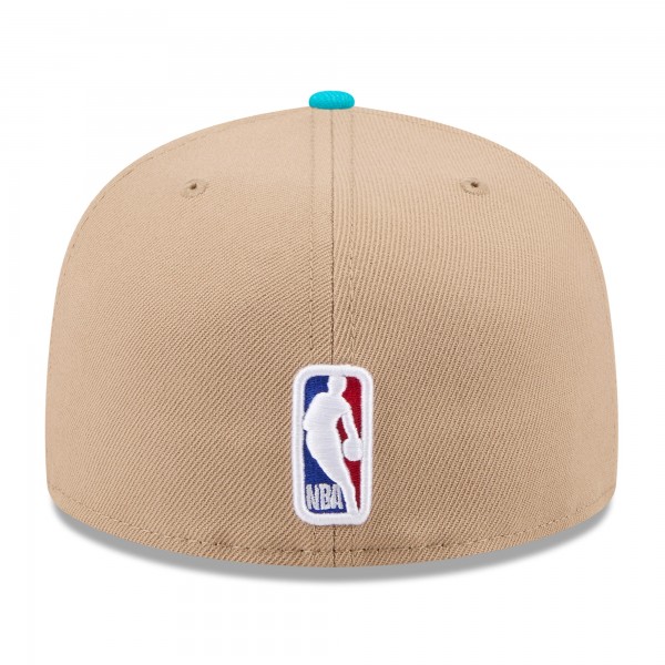 Бейсболка Charlotte Hornets New Era 2024 NBA Draft 59FIFTY - Tan/Teal