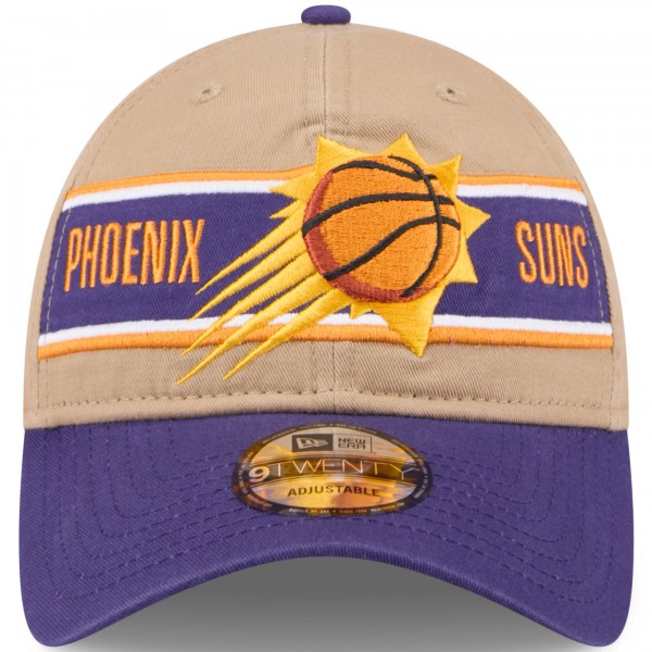 Бейсболка Phoenix Suns New Era Tan/Purple 2024 NBA Draft 9TWENTY