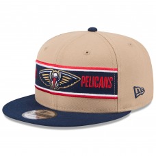 Бейсболка New Orleans Pelicans New Era Tan/Navy 2024 NBA Draft 9FIFTY