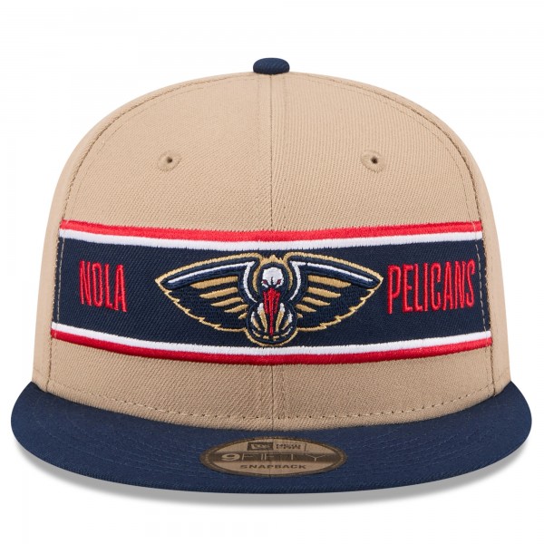 Бейсболка New Orleans Pelicans New Era Tan/Navy 2024 NBA Draft 9FIFTY