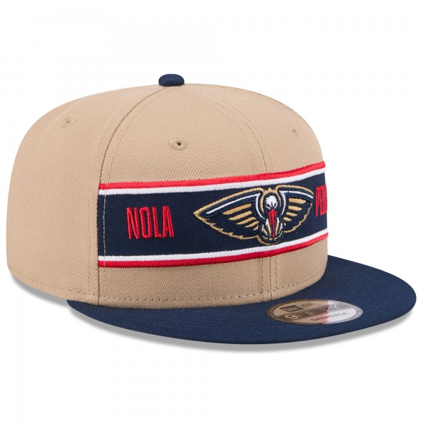 Бейсболка New Orleans Pelicans New Era Tan/Navy 2024 NBA Draft 9FIFTY
