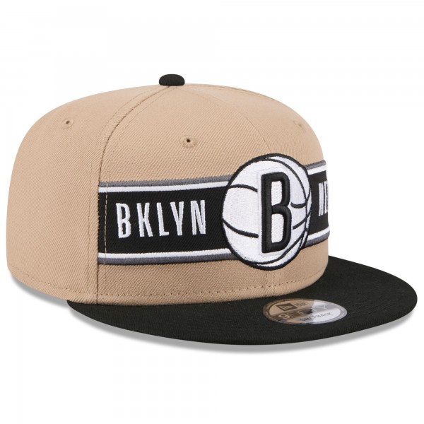 Бейсболка Youth Brooklyn Nets New Era Tan/Black 2024 NBA Draft 9FIFTY