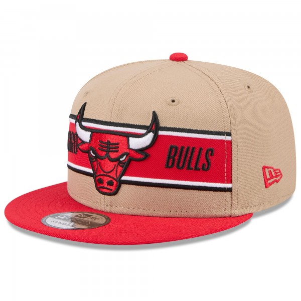 Бейсболка Chicago Bulls New Era Youth 2024 NBA Draft 9FIFTY - Tan/Red