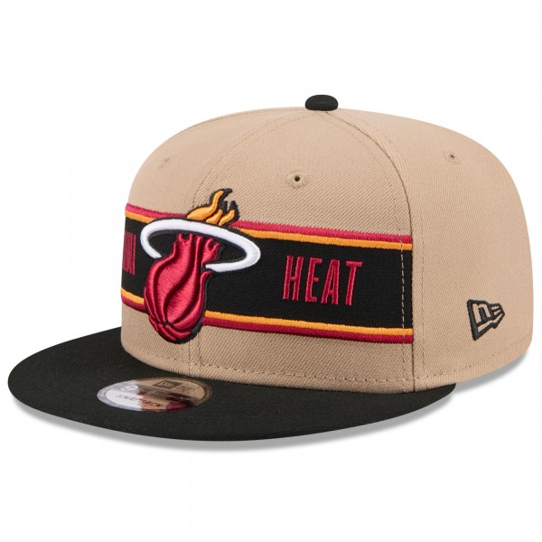 Бейсболка Youth Miami Heat New Era Tan/Black 2024 NBA Draft 9FIFTY