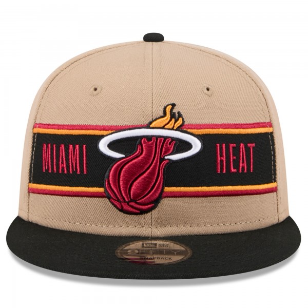 Бейсболка Youth Miami Heat New Era Tan/Black 2024 NBA Draft 9FIFTY