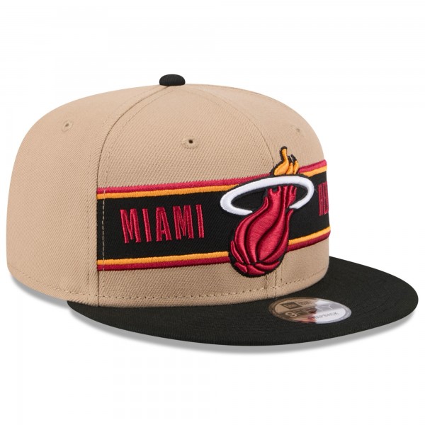 Бейсболка Youth Miami Heat New Era Tan/Black 2024 NBA Draft 9FIFTY